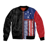 Samoa Flag Bomber Jacket Ula Fala With Samoan Siapo - Polynesian Pride