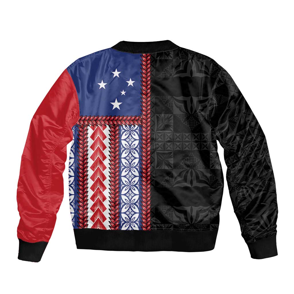 Samoa Flag Bomber Jacket Ula Fala With Samoan Siapo - Polynesian Pride