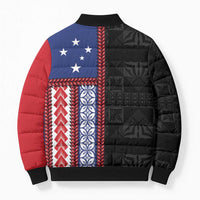 Samoa Flag Bomber Puffer Jacket Ula Fala With Samoan Siapo LT05 - Polynesian Pride