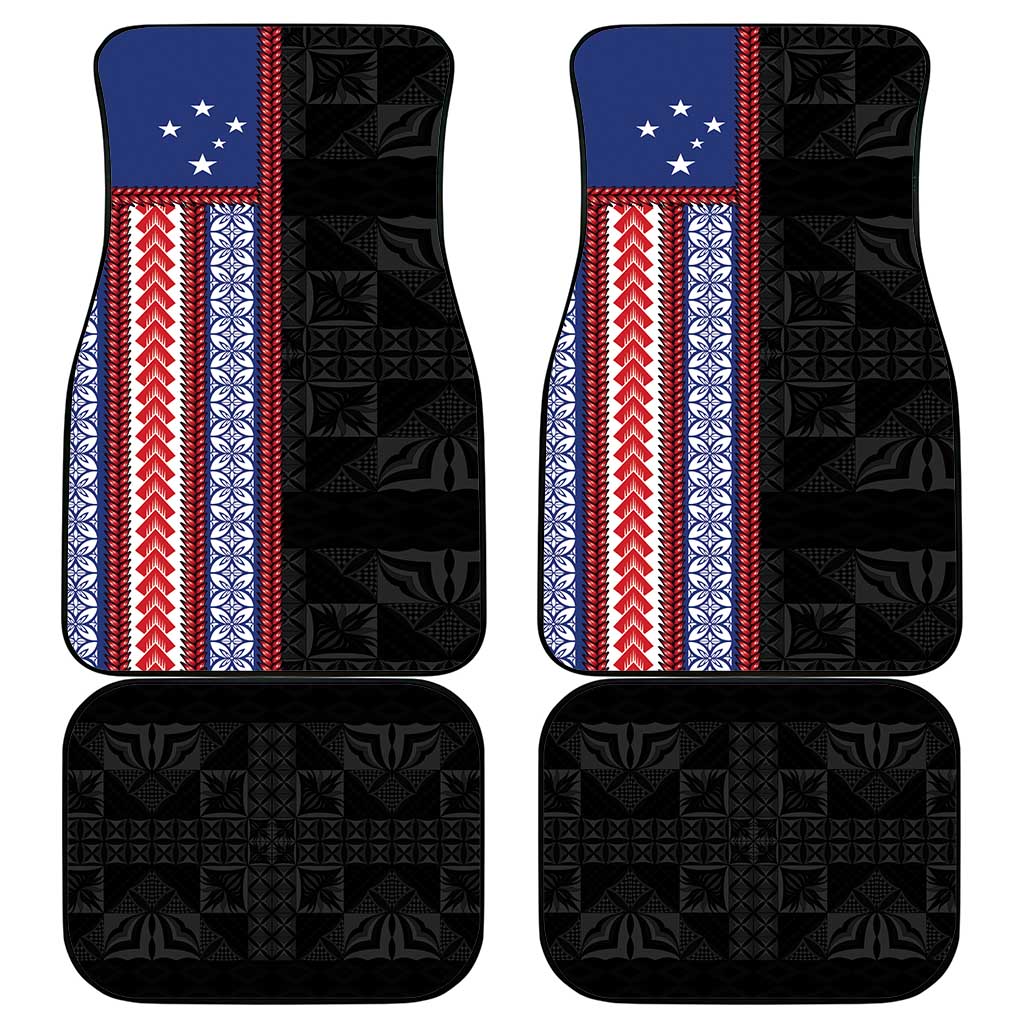Samoa Flag Car Mats Ula Fala With Samoan Siapo LT05 - Polynesian Pride