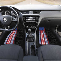 Samoa Flag Car Mats Ula Fala With Samoan Siapo LT05 Set 2pcs - Front Black - Polynesian Pride