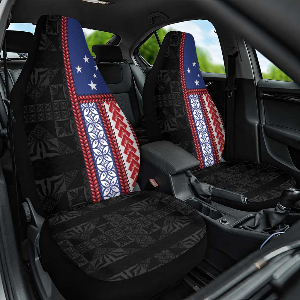Samoa Flag Car Seat Cover Ula Fala With Samoan Siapo - Polynesian Pride