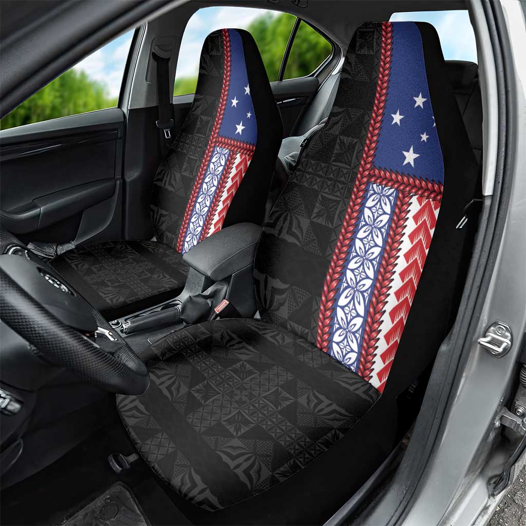 Samoa Flag Car Seat Cover Ula Fala With Samoan Siapo - Polynesian Pride