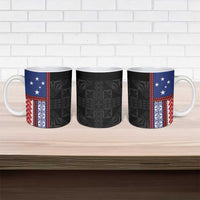 Samoa Flag Ceramic Mug Ula Fala With Samoan Siapo LT05 - Polynesian Pride