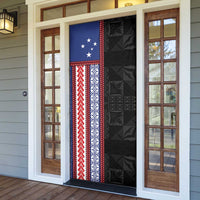 Samoa Flag Door Cover Ula Fala With Samoan Siapo LT05 - Polynesian Pride