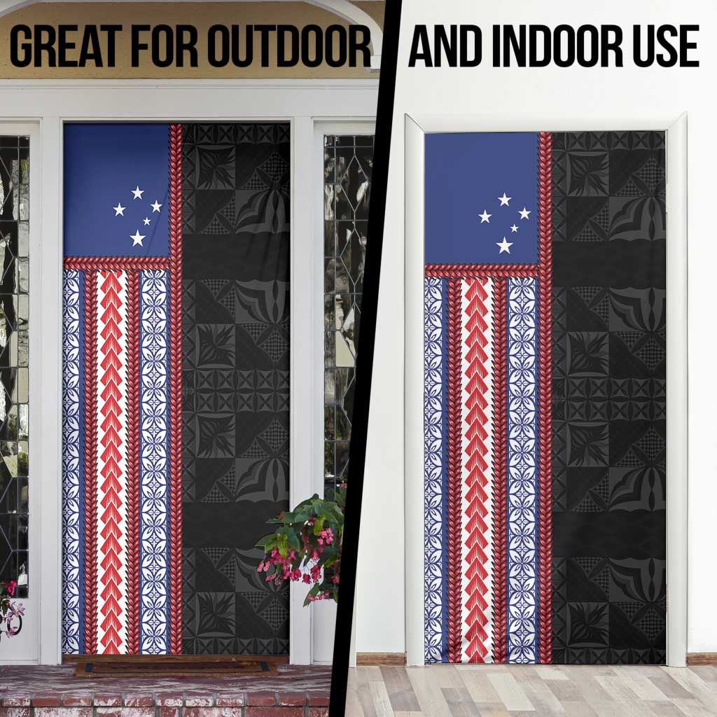 Samoa Flag Door Cover Ula Fala With Samoan Siapo LT05 - Polynesian Pride