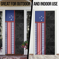 Samoa Flag Door Cover Ula Fala With Samoan Siapo LT05 - Polynesian Pride