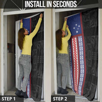 Samoa Flag Door Cover Ula Fala With Samoan Siapo LT05 - Polynesian Pride