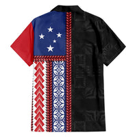 Samoa Flag Family Matching Off Shoulder Short Dress and Hawaiian Shirt Ula Fala With Samoan Siapo - Polynesian Pride
