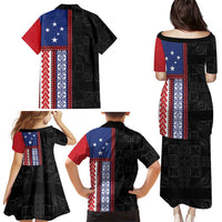 Samoa Flag Family Matching Puletasi and Hawaiian Shirt Ula Fala With Samoan Siapo LT05 - Polynesian Pride