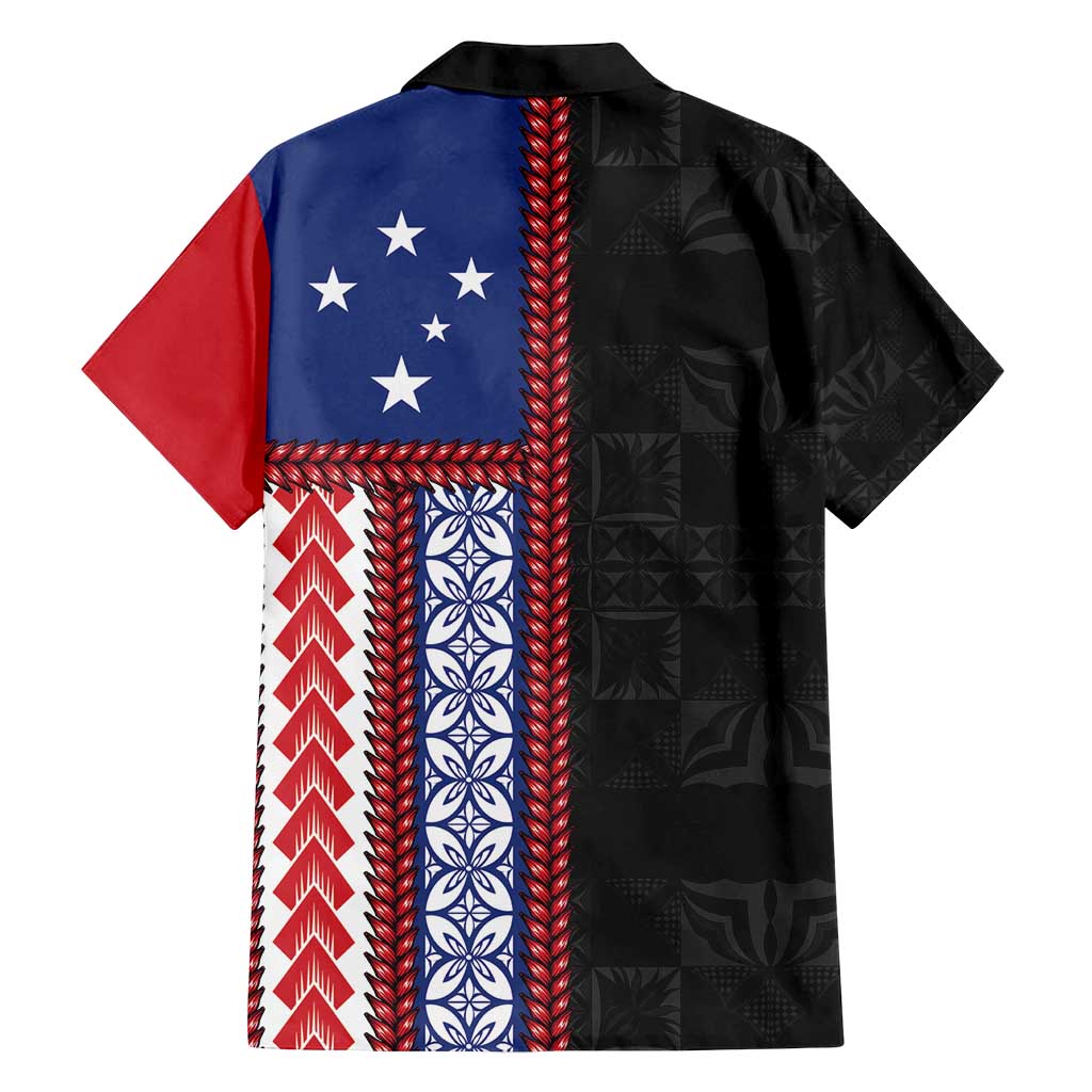 Samoa Flag Family Matching Summer Maxi Dress and Hawaiian Shirt Ula Fala With Samoan Siapo - Polynesian Pride
