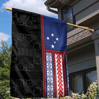 Samoa Flag Garden Flag Ula Fala With Samoan Siapo - Polynesian Pride