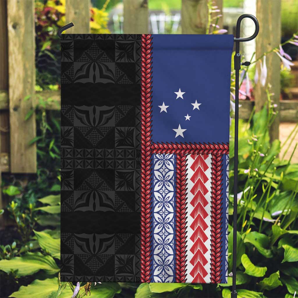Samoa Flag Garden Flag Ula Fala With Samoan Siapo - Polynesian Pride