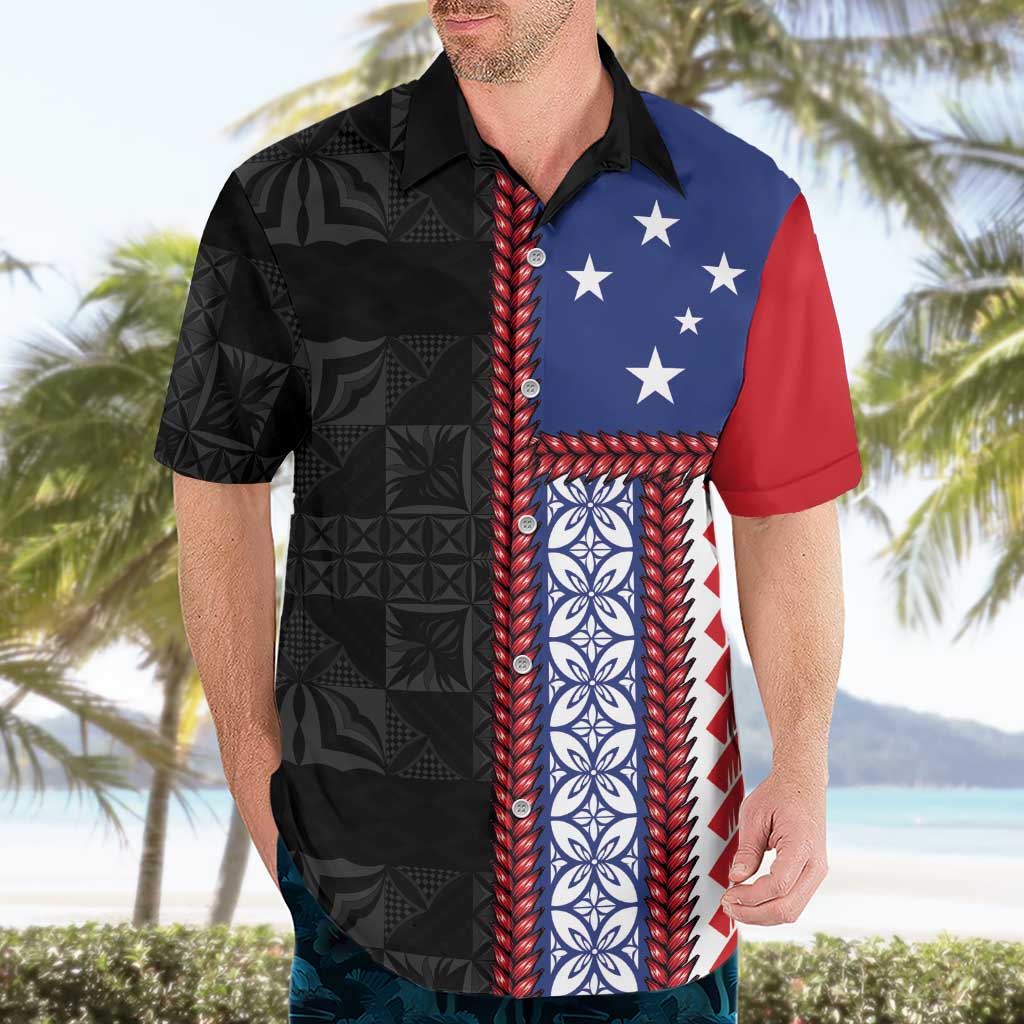 Samoa Flag Hawaiian Shirt Ula Fala With Samoan Siapo LT05 - Polynesian Pride