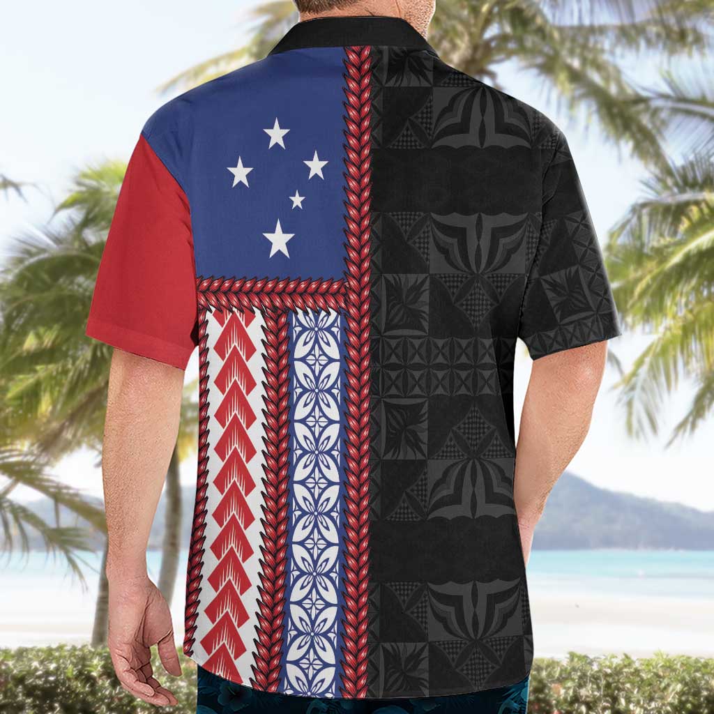 Samoa Flag Hawaiian Shirt Ula Fala With Samoan Siapo LT05 - Polynesian Pride