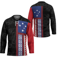 Samoa Flag Hockey Jersey Ula Fala With Samoan Siapo - Polynesian Pride