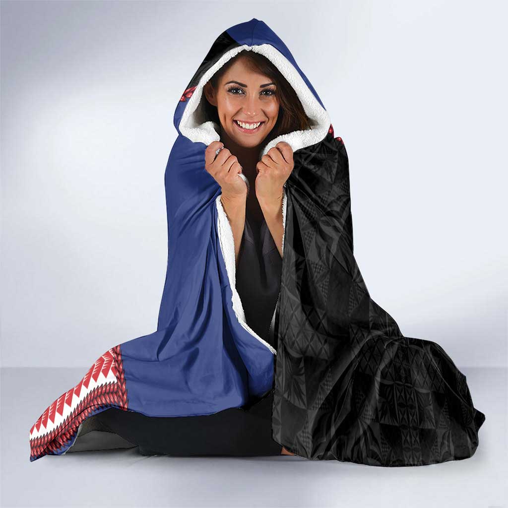 Samoa Flag Hooded Blanket Ula Fala With Samoan Siapo LT05 - Polynesian Pride