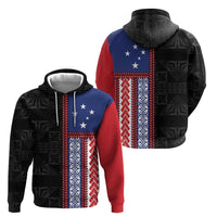 Samoa Flag Hoodie Ula Fala With Samoan Siapo LT05 - Polynesian Pride