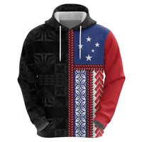 Samoa Flag Hoodie Ula Fala With Samoan Siapo LT05 - Polynesian Pride
