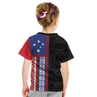 Samoa Flag Kid T Shirt Ula Fala With Samoan Siapo - Polynesian Pride