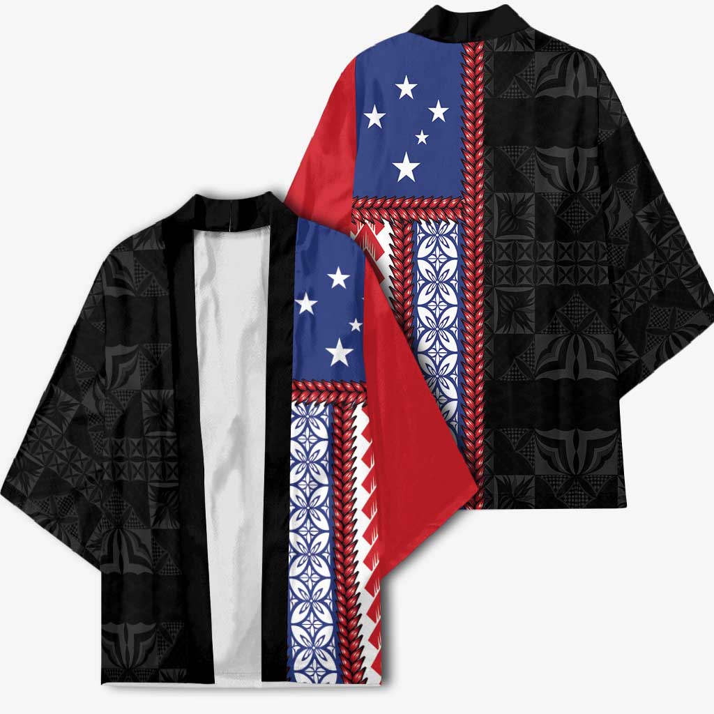 Samoa Flag Kimono Ula Fala With Samoan Siapo LT05 - Polynesian Pride