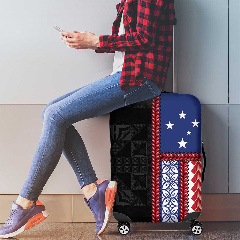Samoa Flag Luggage Cover Ula Fala With Samoan Siapo - Polynesian Pride