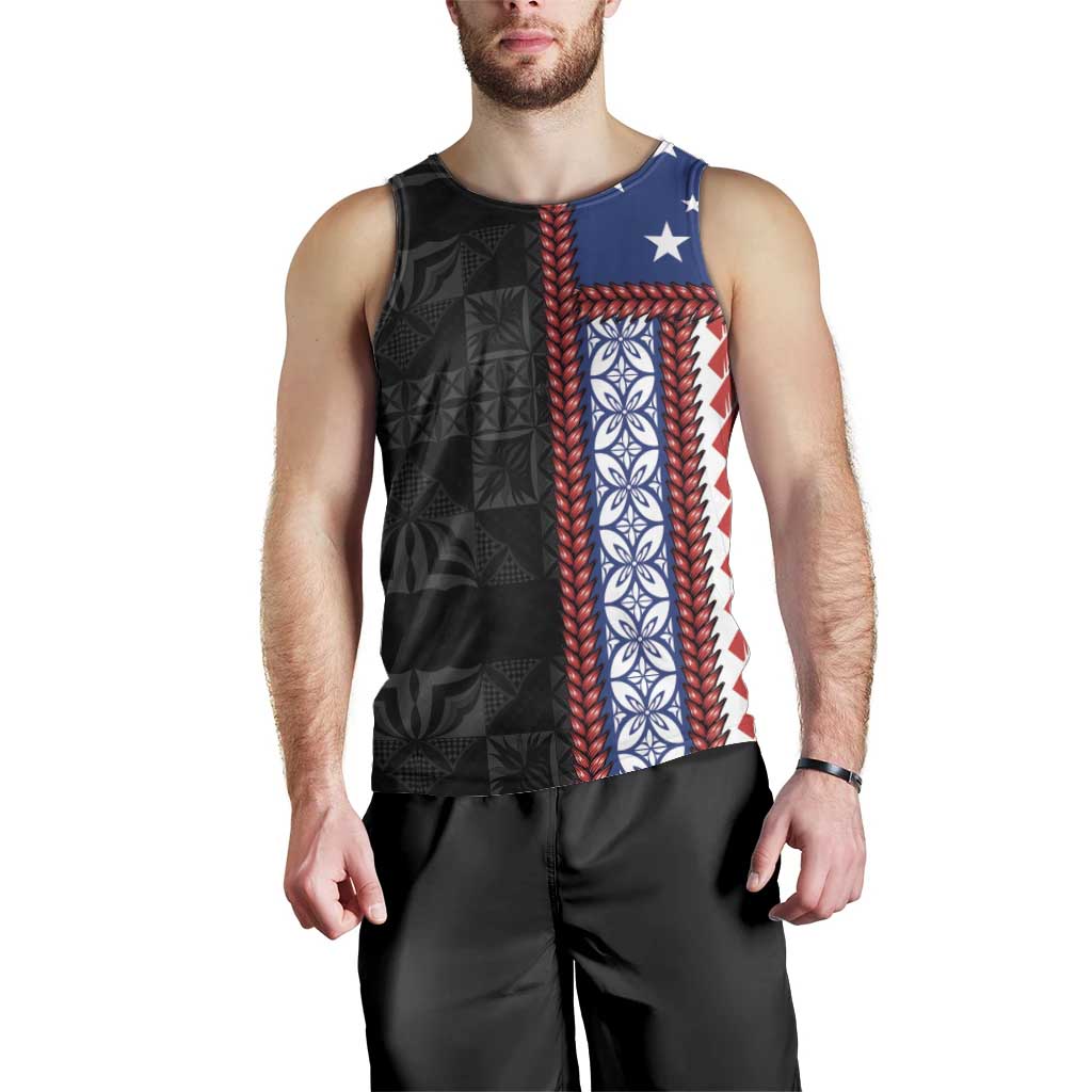 Samoa Flag Men Tank Top Ula Fala With Samoan Siapo - Polynesian Pride