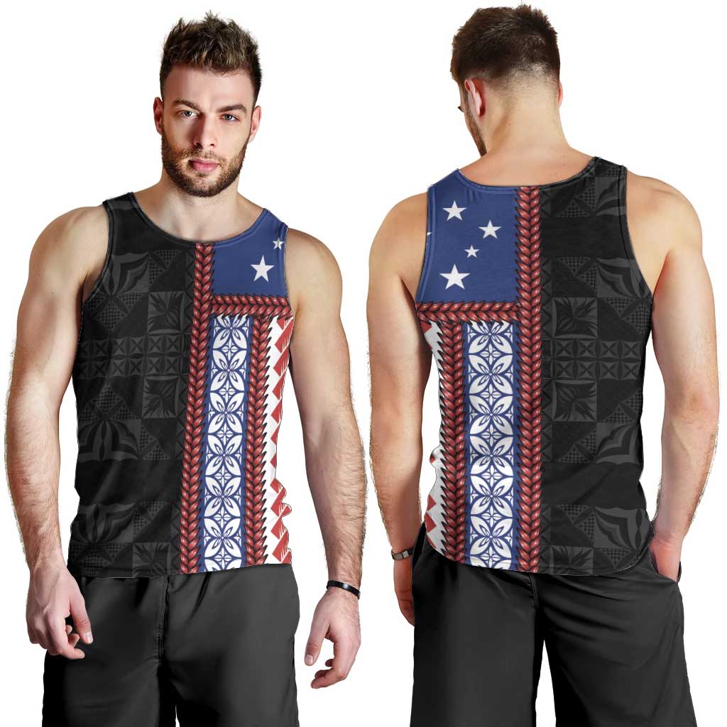 Samoa Flag Men Tank Top Ula Fala With Samoan Siapo - Polynesian Pride