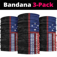 Samoa Flag Neck Gaiter Ula Fala With Samoan Siapo LT05 package One Size: 25*50cm Black - Polynesian Pride