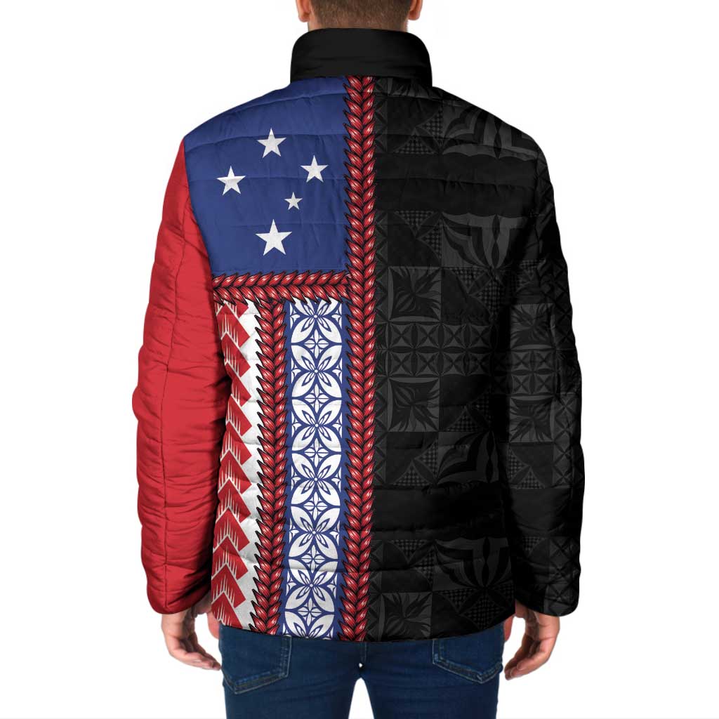 Samoa Flag Padded Jacket Ula Fala With Samoan Siapo LT05 - Polynesian Pride