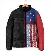 Samoa Flag Padded Jacket Ula Fala With Samoan Siapo LT05 - Polynesian Pride