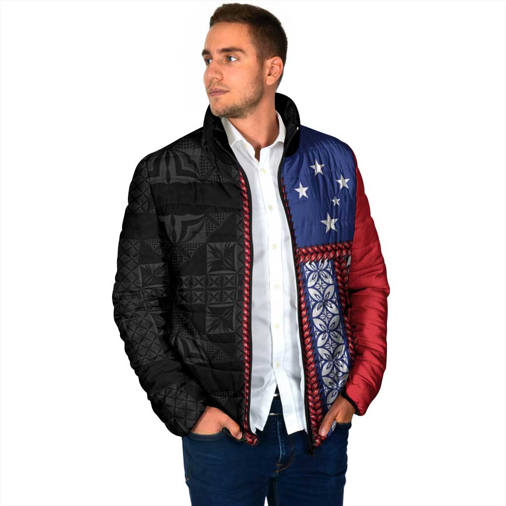 Samoa Flag Padded Jacket Ula Fala With Samoan Siapo LT05 - Polynesian Pride