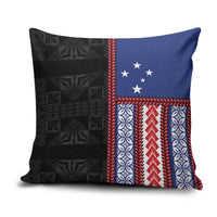 Samoa Flag Pillow Cover Ula Fala With Samoan Siapo - Polynesian Pride