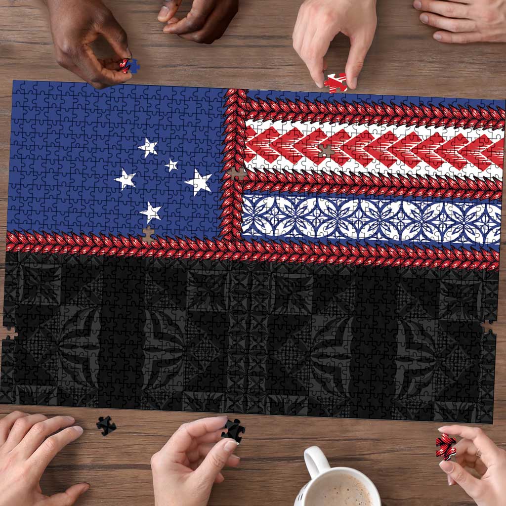 Samoa Flag Puzzle Ula Fala With Samoan Siapo LT05 - Polynesian Pride