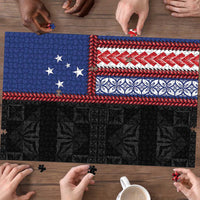 Samoa Flag Puzzle Ula Fala With Samoan Siapo LT05 - Polynesian Pride