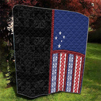 Samoa Flag Quilt Ula Fala With Samoan Siapo - Polynesian Pride