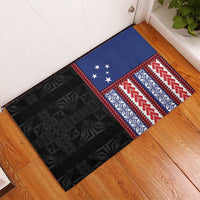Samoa Flag Rubber Doormat Ula Fala With Samoan Siapo LT05 - Polynesian Pride