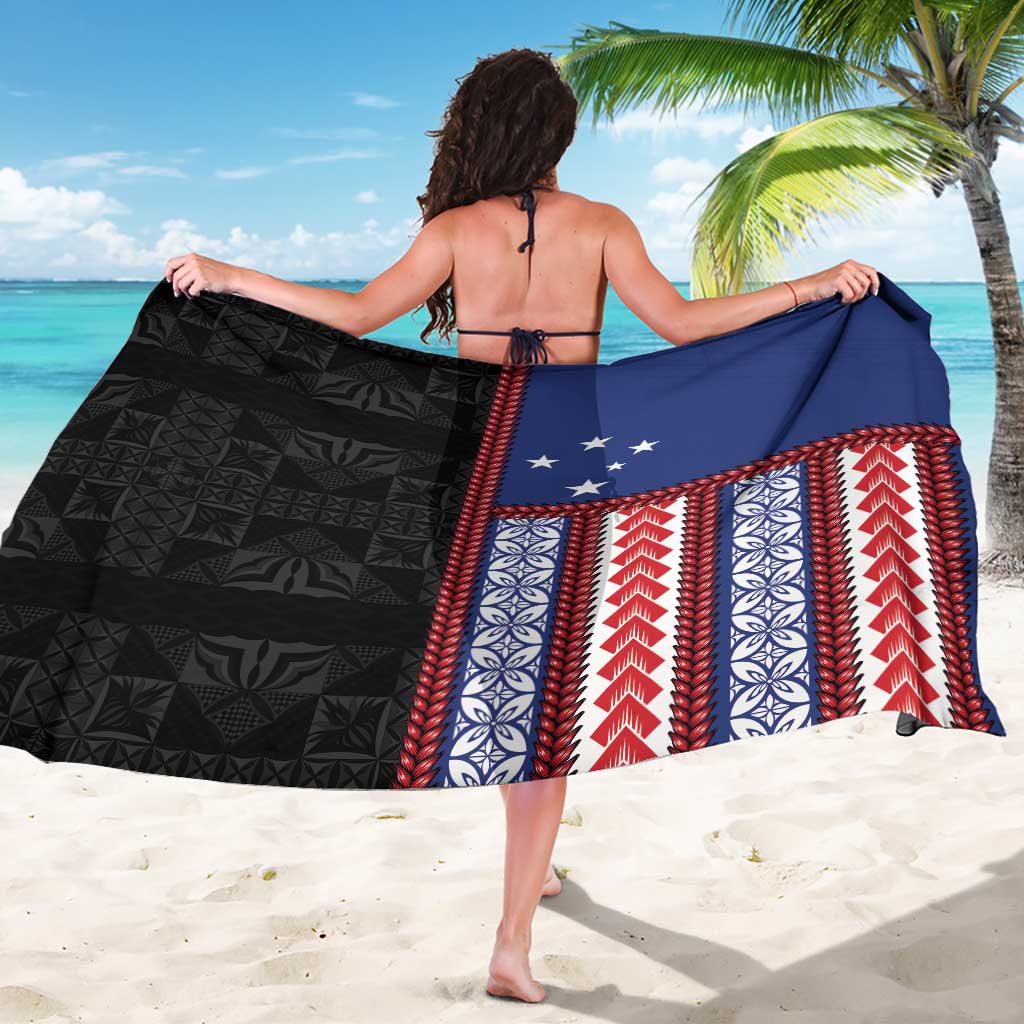 Samoa Flag Sarong Ula Fala With Samoan Siapo - Polynesian Pride