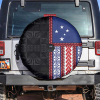 Samoa Flag Spare Tire Cover Ula Fala With Samoan Siapo - Polynesian Pride