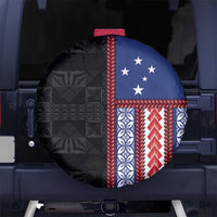 Samoa Flag Spare Tire Cover Ula Fala With Samoan Siapo - Polynesian Pride