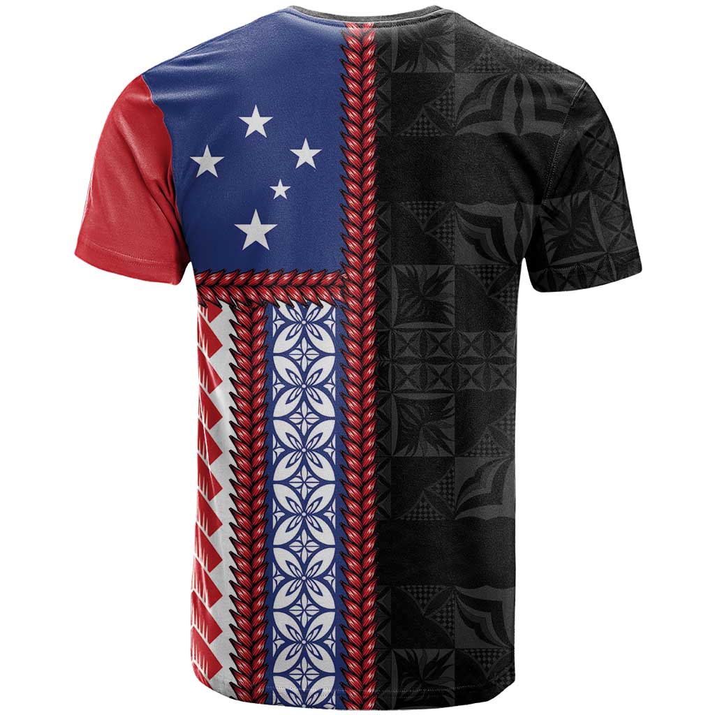 Samoa Flag T Shirt Ula Fala With Samoan Siapo - Polynesian Pride