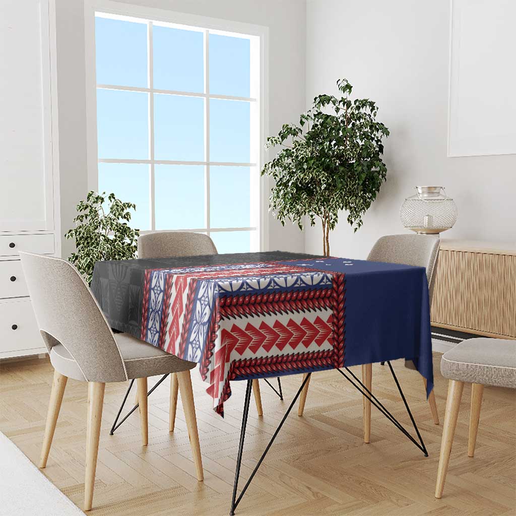 Samoa Flag Tablecloth Ula Fala With Samoan Siapo LT05 - Polynesian Pride