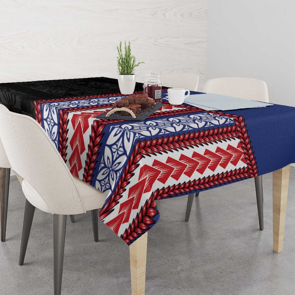Samoa Flag Tablecloth Ula Fala With Samoan Siapo LT05 - Polynesian Pride