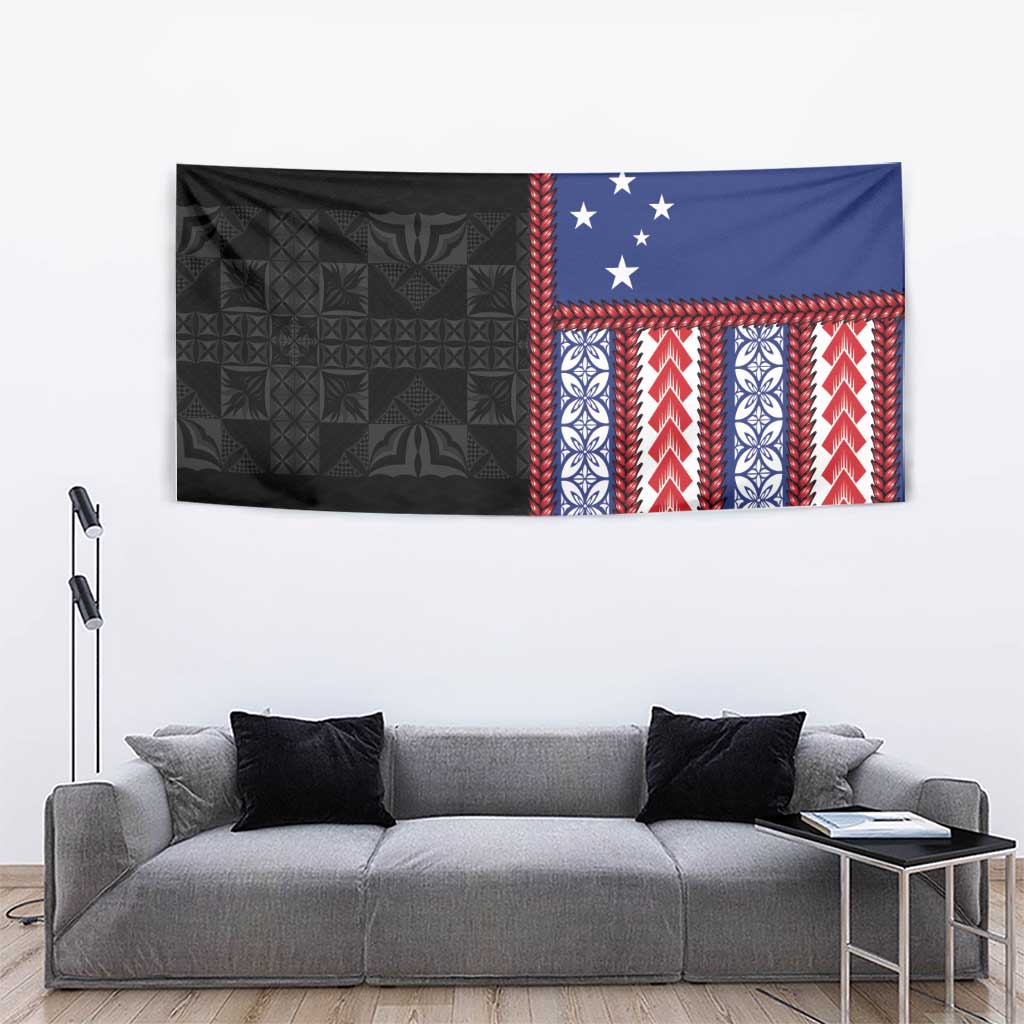 Samoa Flag Tapestry Ula Fala With Samoan Siapo - Polynesian Pride