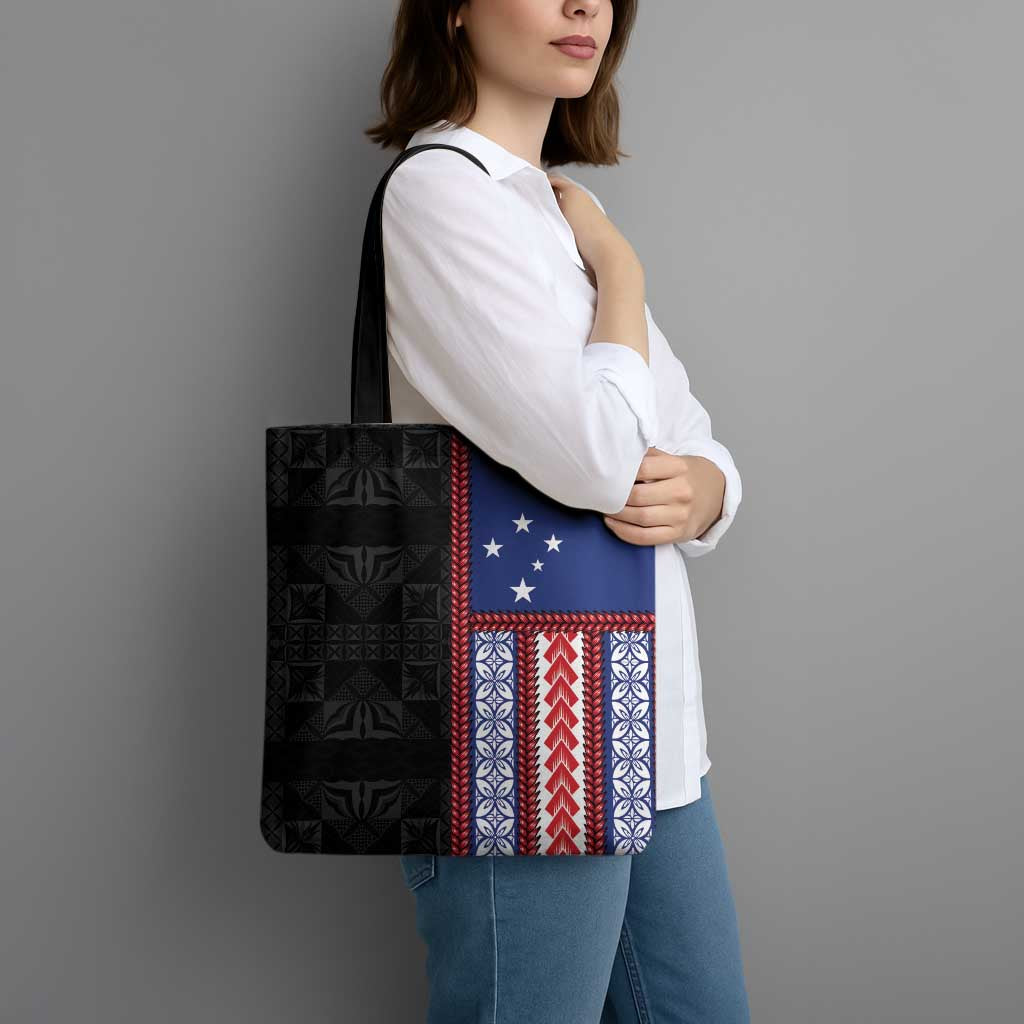 Samoa Flag Tote Bag Ula Fala With Samoan Siapo - Polynesian Pride