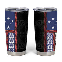 Samoa Flag Tumbler Cup Ula Fala With Samoan Siapo LT05 Black - Polynesian Pride