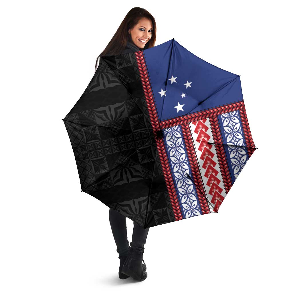 Samoa Flag Umbrella Ula Fala With Samoan Siapo LT05 - Polynesian Pride