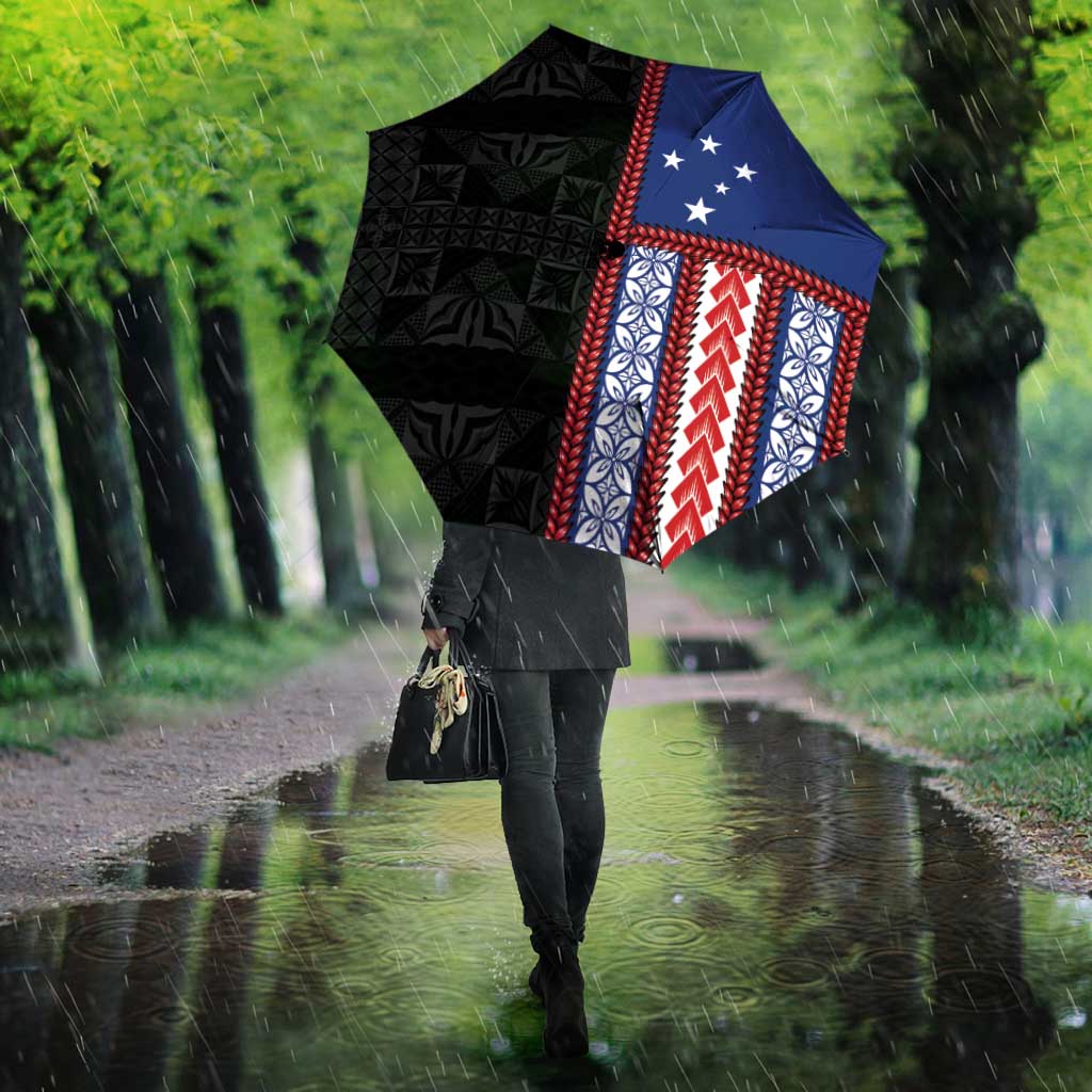 Samoa Flag Umbrella Ula Fala With Samoan Siapo LT05 - Polynesian Pride