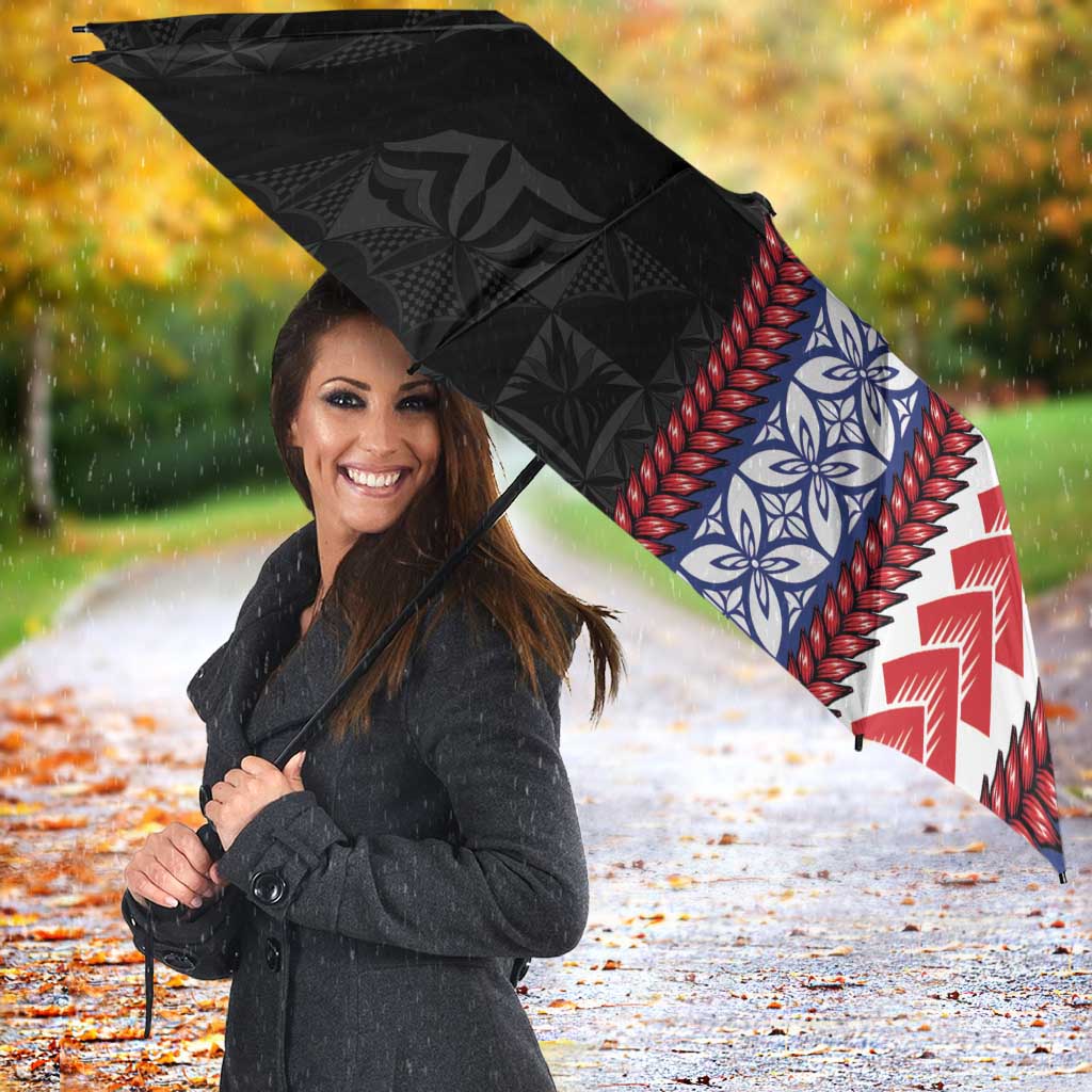 Samoa Flag Umbrella Ula Fala With Samoan Siapo LT05 - Polynesian Pride
