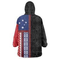 Samoa Flag Wearable Blanket Hoodie Ula Fala With Samoan Siapo LT05 - Polynesian Pride